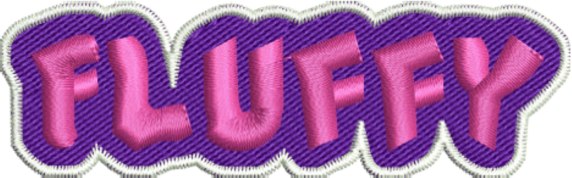 Fluffy Text Embroidery Design — machine embroidery design