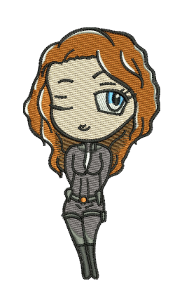 Black Baby Widow Embroidery Design — machine embroidery design