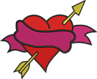 Arrow In The Heart Design — machine embroidery design