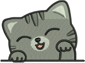 Cute Face Cat Embroidery Design — machine embroidery design