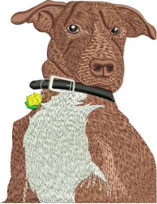 Brown Dog Embroidery Design — machine embroidery design