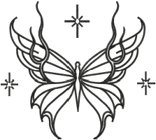 Butterfly With Firefly Design — machine embroidery design