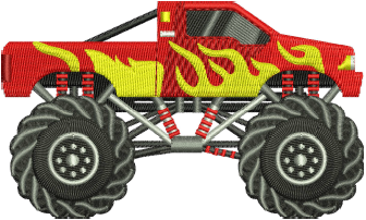 Red Monster Truck Embroidery Design — machine embroidery design