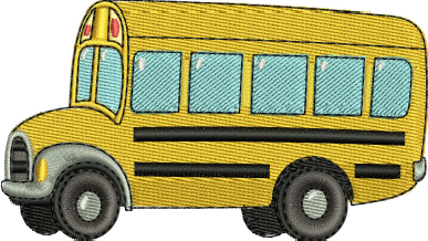 School Bus Embroidery Design — machine embroidery design