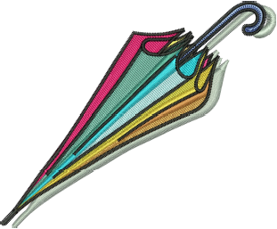 Shut Umbrella Design — machine embroidery design
