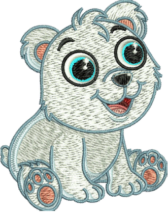Baby Polar Bear Design — machine embroidery design