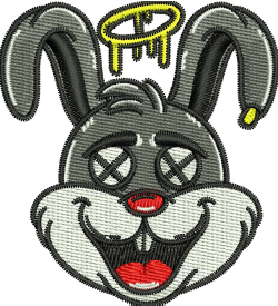Crazy Rabbit Embroidery Design (3 sizes) — machine embroidery design