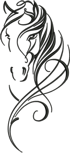 Applique Horse Design (3 sizes) — machine embroidery design