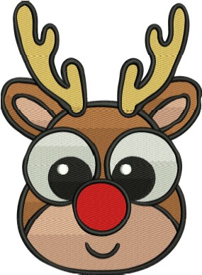 Baby Dear Face Design (3 Sizes) — machine embroidery design