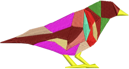 Bird Color Blocks Embroidery Design — machine embroidery design