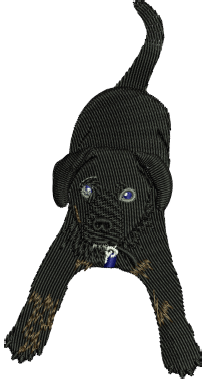 Black Puppy Embroidery Design — machine embroidery design