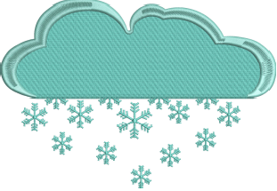 Cloud with Snow Design (3 sizes) — machine embroidery design