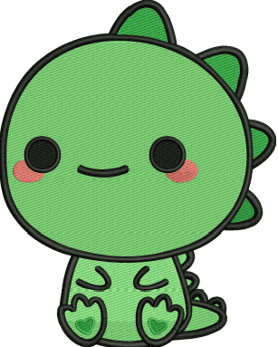 Baby Dinosaur Embroidery Design (3 sizes) — machine embroidery design