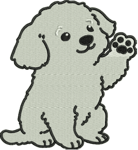 Cute Puppy Embroidery Design (3 sizes) — machine embroidery design