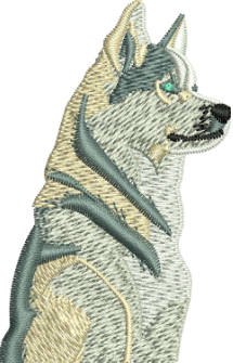 Siberian Husky Dog Design (3 size) — machine embroidery design