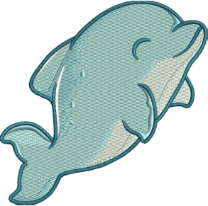 Dolphin Embroidery Design (3 sizes) — machine embroidery design