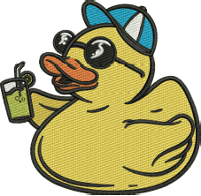 Duck on the Beach Design (3 sizes) — machine embroidery design