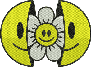 Smiley Flower Embroidery Design (3 Sizes) — machine embroidery design