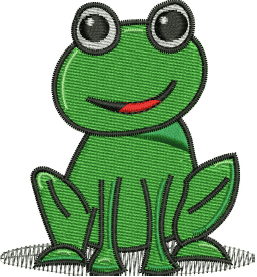 Frog Embroidery Design (3 sizes) — machine embroidery design