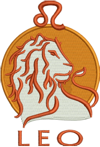 Horoscope Sign Leo Embroidery (3 sizes) — machine embroidery design