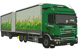 Trailer Container Embroidery Design — machine embroidery design