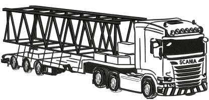 Heavy Trailer Embroidery Design — machine embroidery design