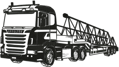 Heavy Truck Embroidery Design — machine embroidery design