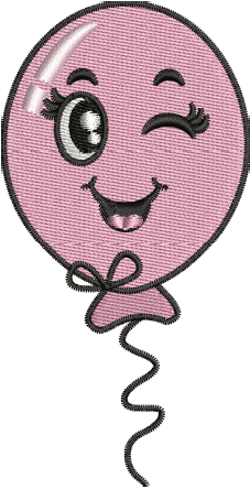 Pink Balloon Embroidery Design (3 sizes) — machine embroidery design