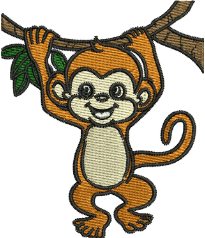 Cute Baby Monkey Embroidery (3 size) — machine embroidery design