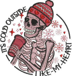 Christmas Skull Embroidery (2 sizes) — machine embroidery design