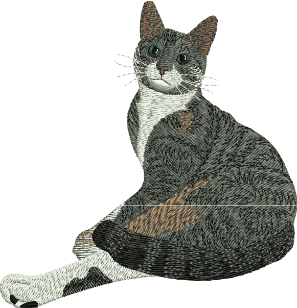 Cute Tabby Cat Design — machine embroidery design