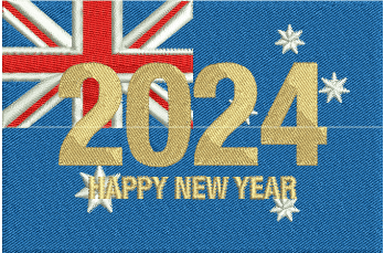New Year 2024 Embroidery Design (3 sizes) — machine embroidery design
