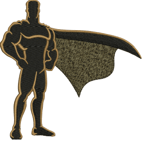 Super Hero Embroidery Design (3 sizes) — machine embroidery design