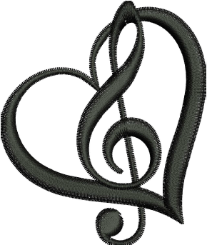 Symphony Heart Embroidery Design (3 sizes) — machine embroidery design