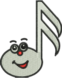 Symphony With Smiley Design (3 sizes) — machine embroidery design