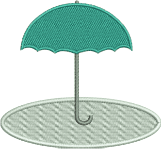 Umbrella Embroidery Design (3 sizes) — machine embroidery design