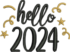 Say Hello To 2024 Embroidery Design (3 sizes) — machine embroidery design