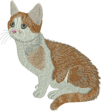 Brown Cat Embroidery (3 sizes) — machine embroidery design