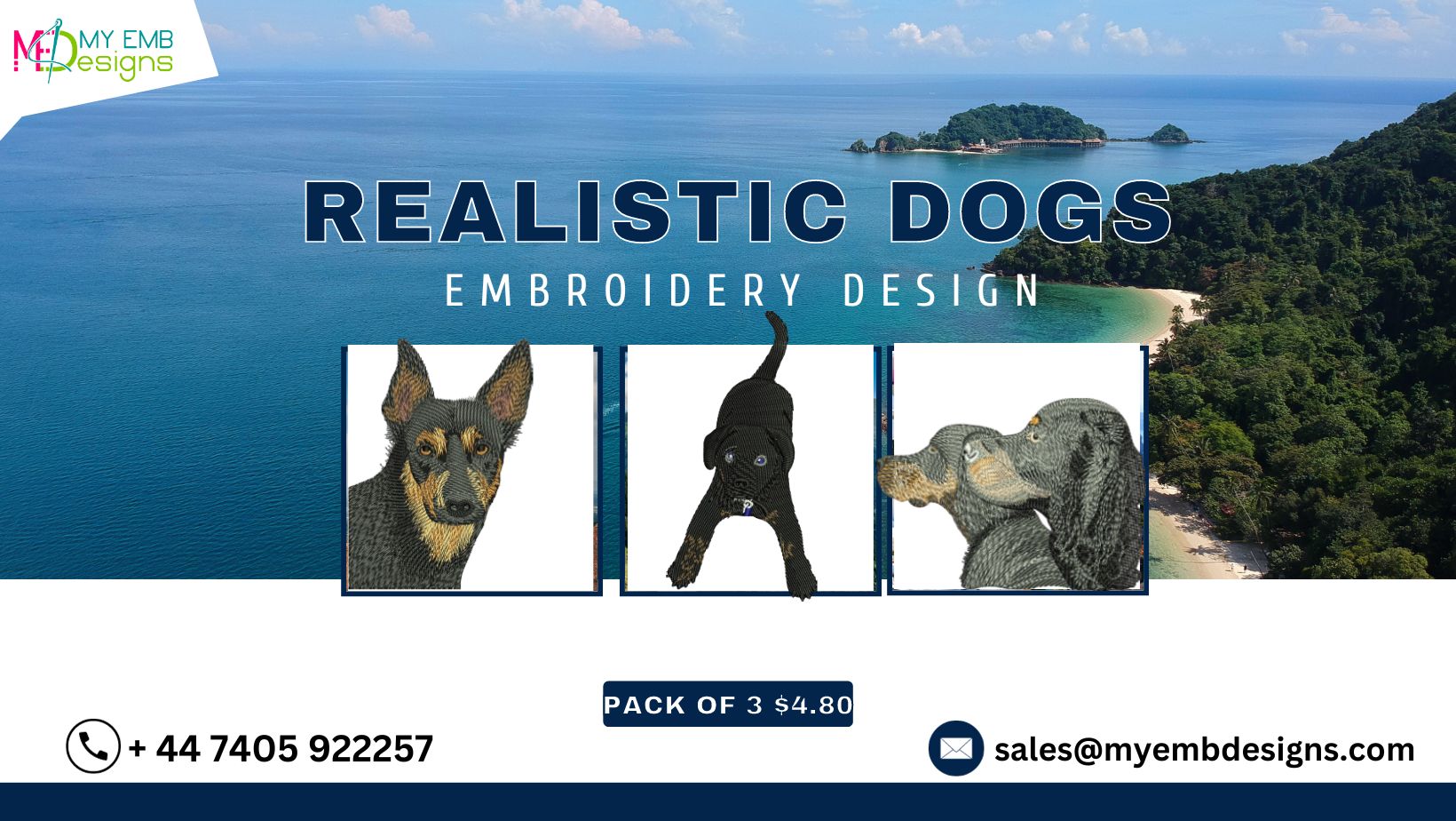 Realistic Dog Embroidery Design Pack — machine embroidery design