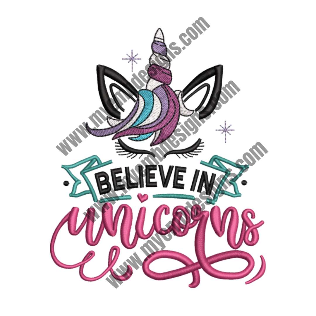 Unicorn Logo Embroidery Design (2 sizes) — machine embroidery design
