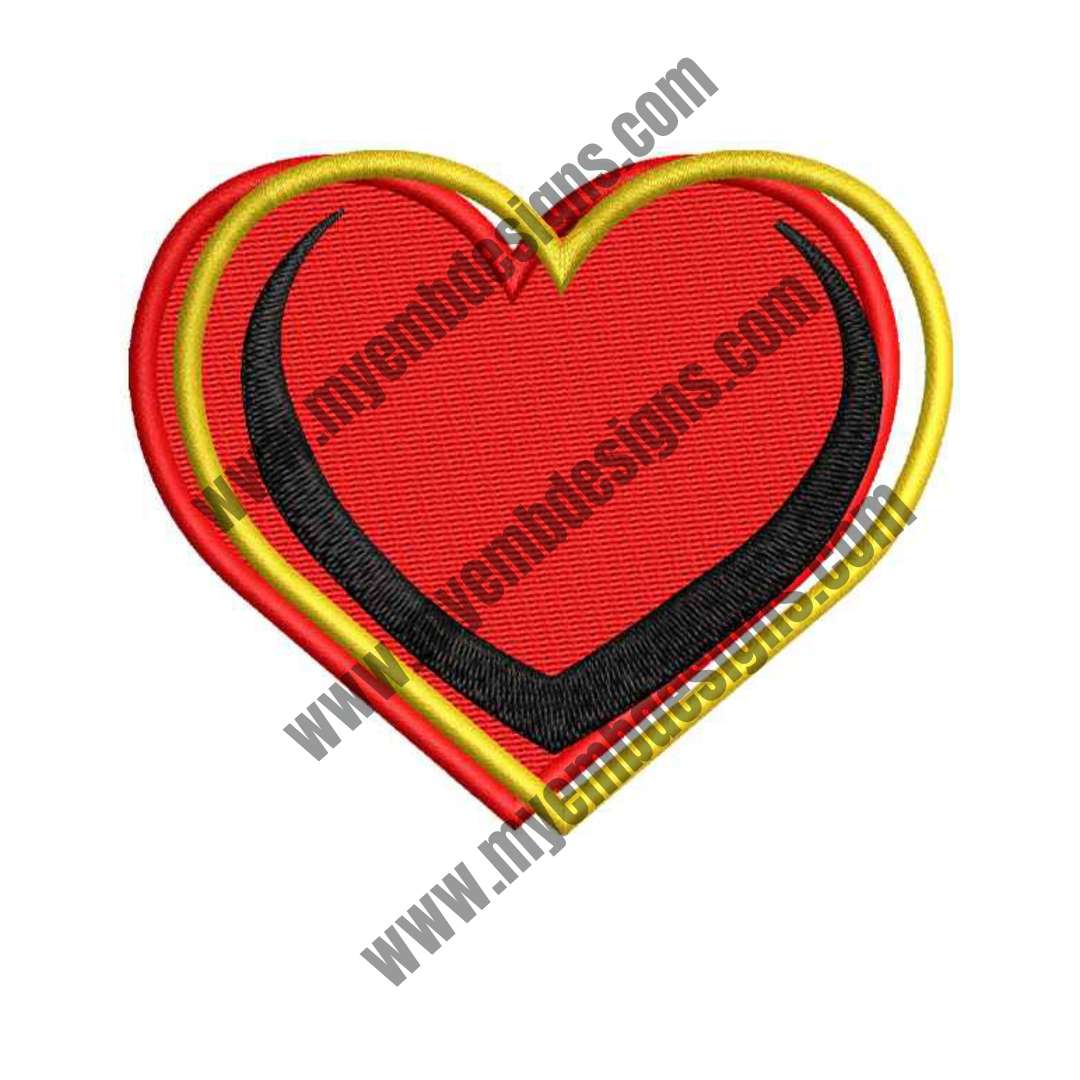 3D Heart Embroidery Design (2 sizes) — machine embroidery design