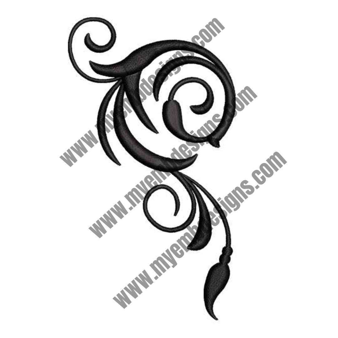 Spiral Flower Embroidery Design (2 sizes) — machine embroidery design