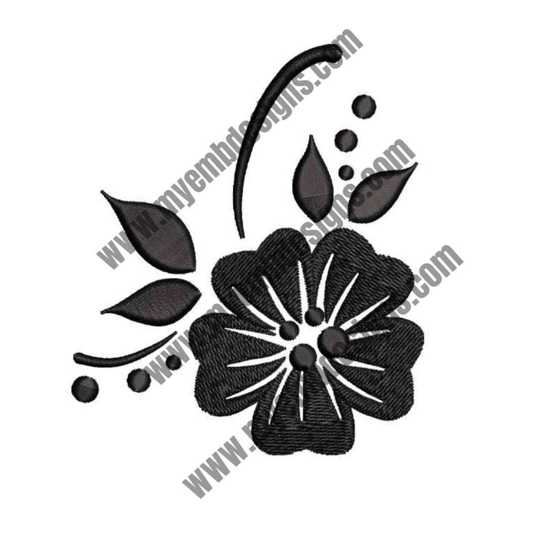 Silhouette Black Rose Design (2 sizes) — machine embroidery design