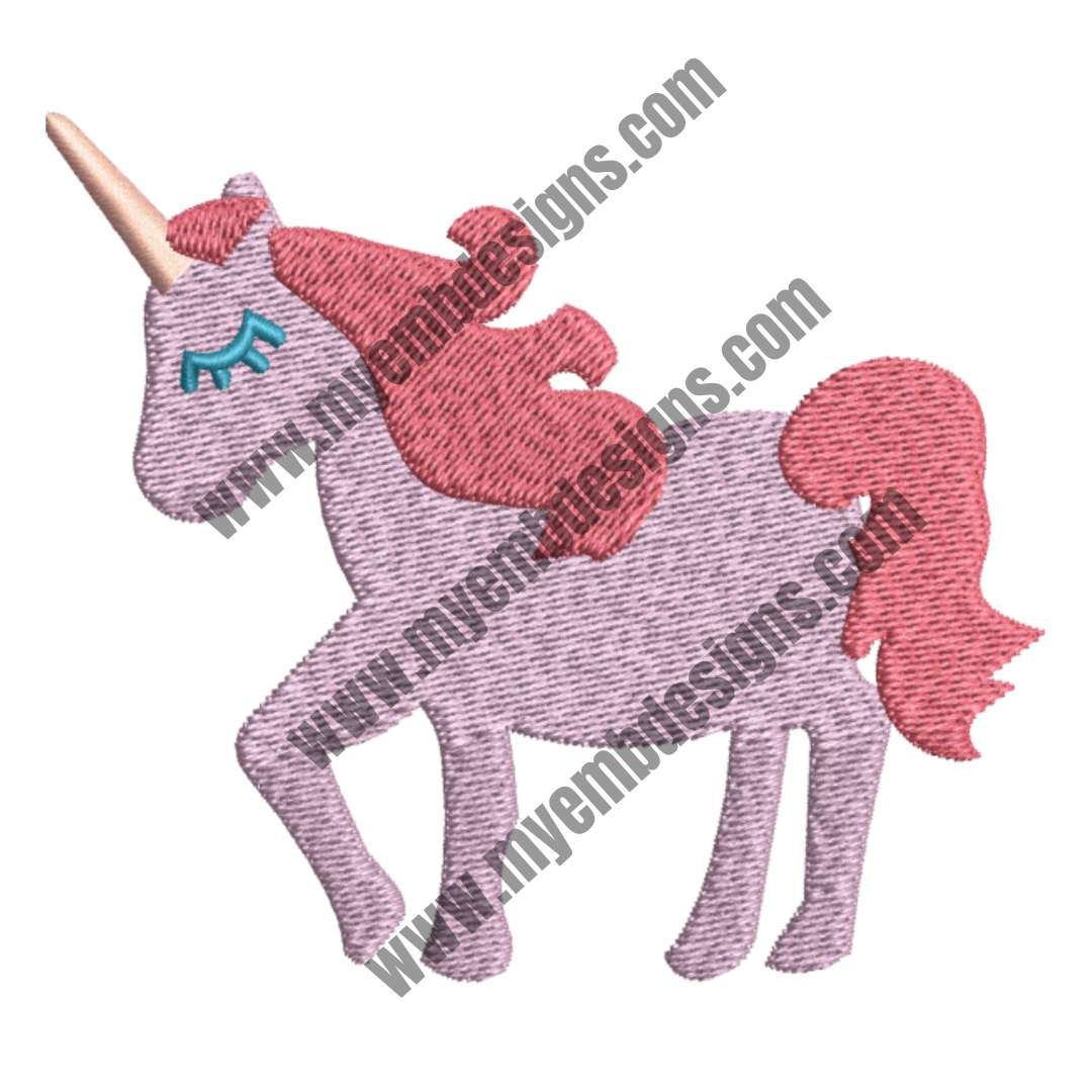 Leg Up Unicorn Embroidery Design (2 sizes) — machine embroidery design