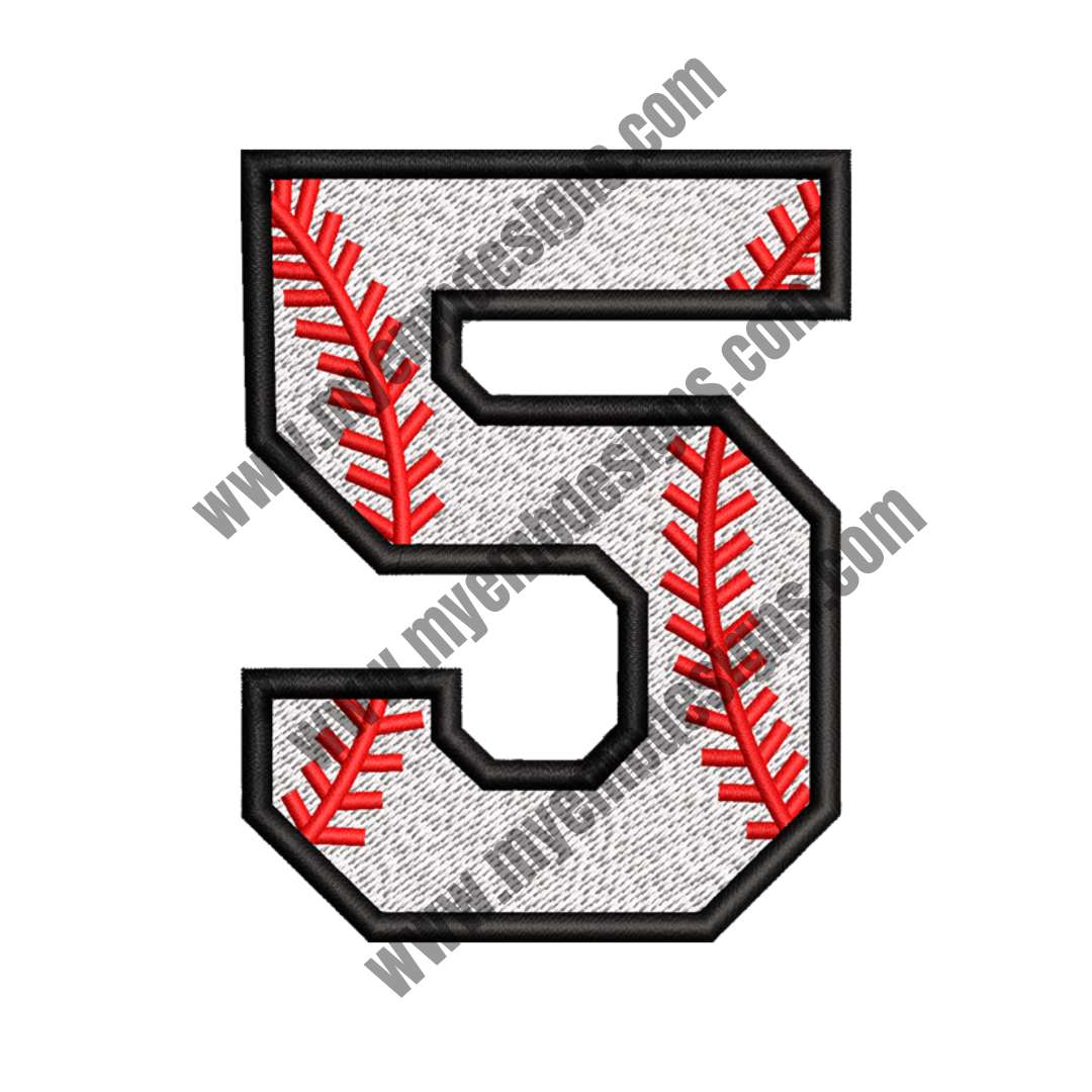 Digital 5 Embroidery Design — machine embroidery design