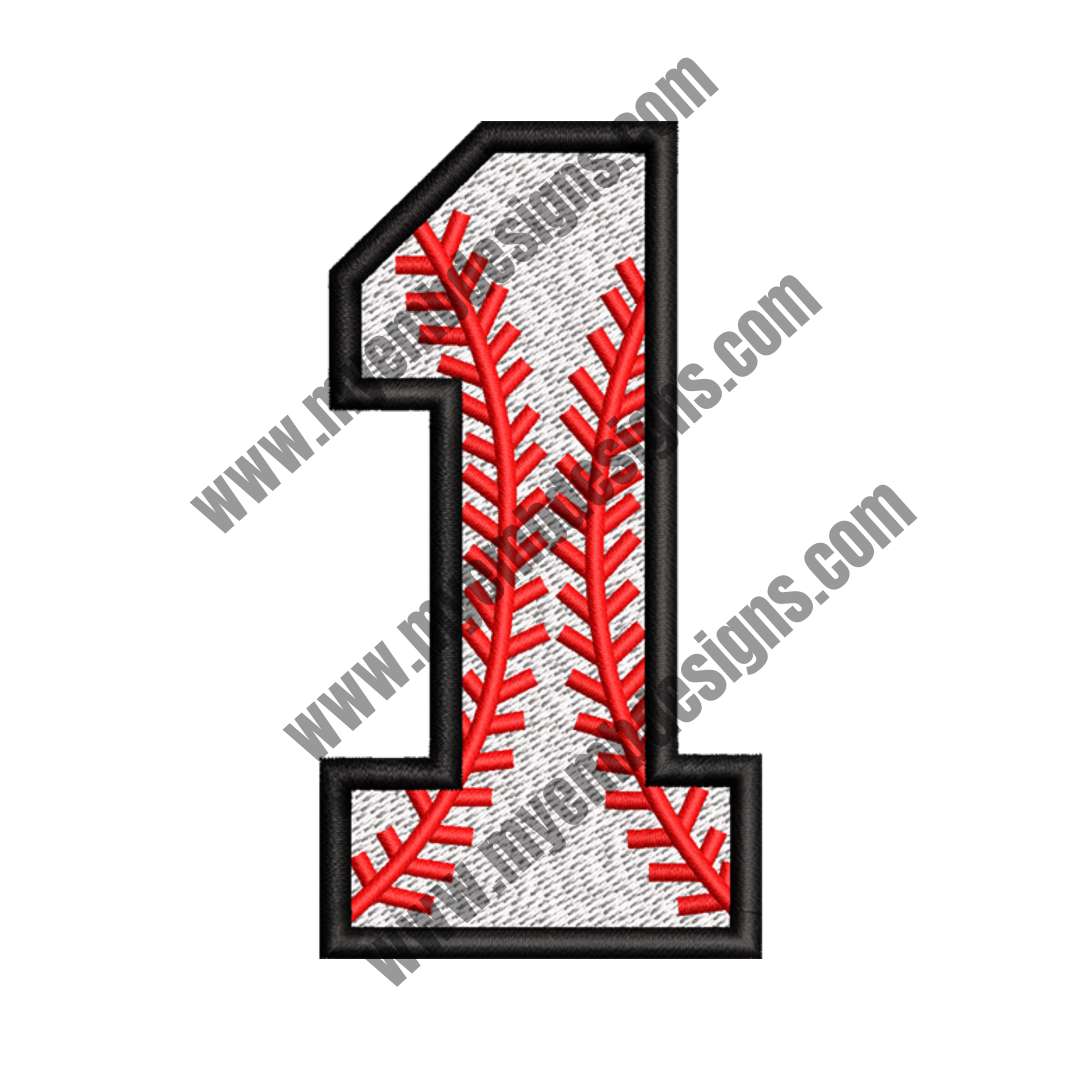 Digital 1 Embroidery Design — machine embroidery design