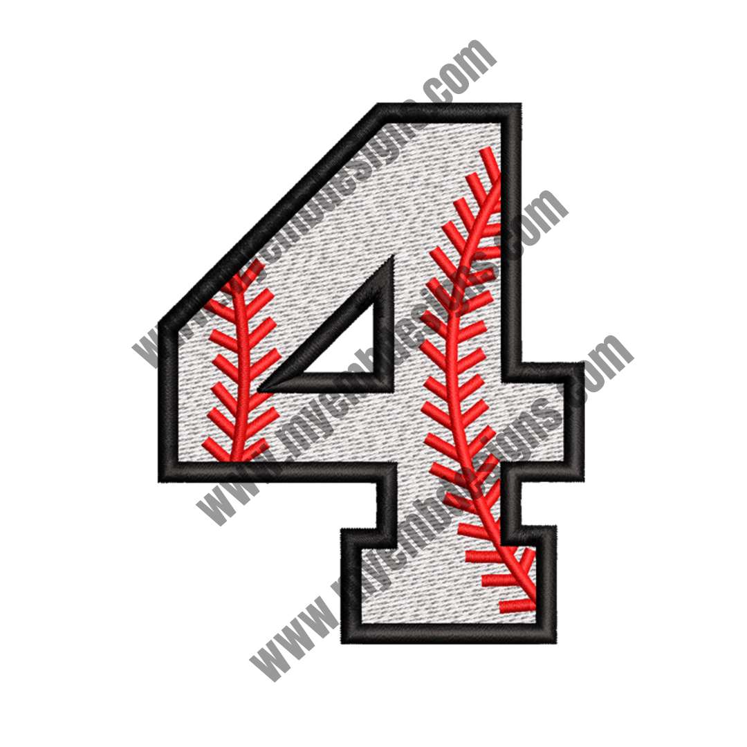 Digital 4 Embroidery Design — machine embroidery design