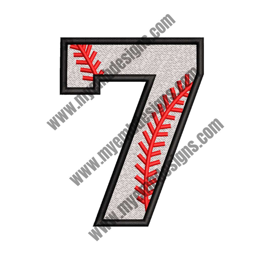 Digital 7 Embroidery Design — machine embroidery design