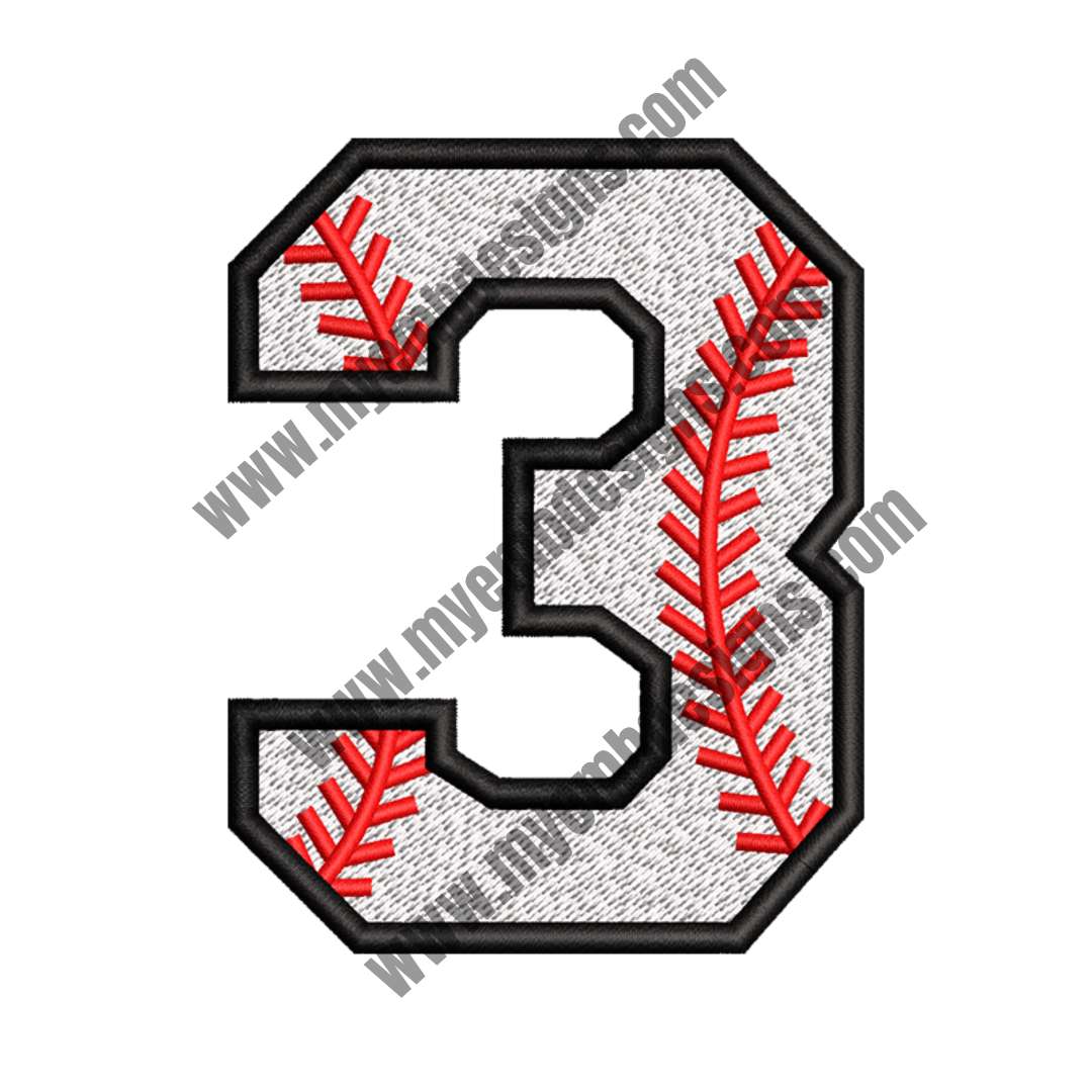 Digital 3 Embroidery Design — machine embroidery design