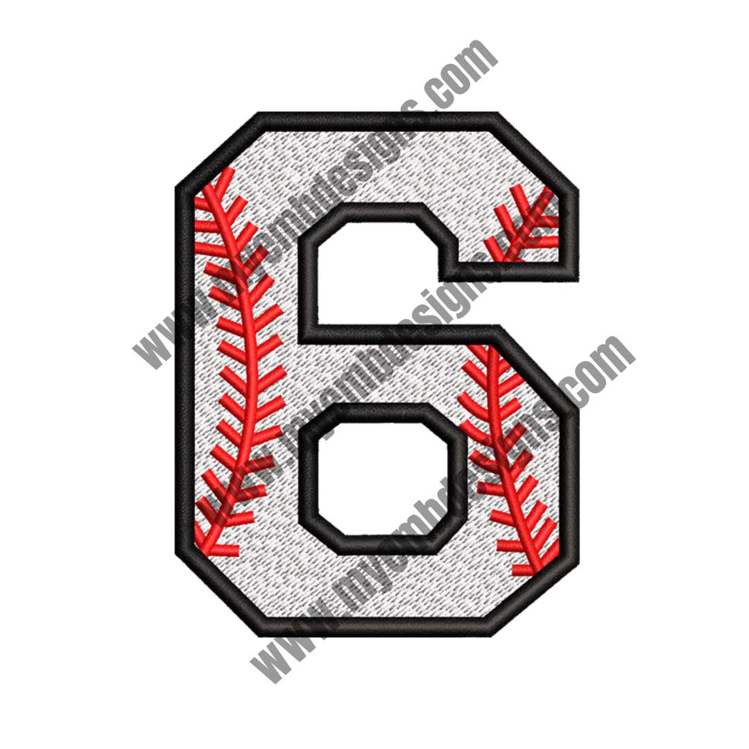 Digital 6 Embroidery Design — machine embroidery design